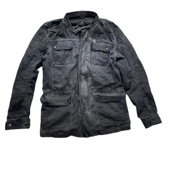 Diesel Jackets & Coats Diesel Distressed Grey Moto Military Field